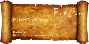 Pikó Áron névjegykártya